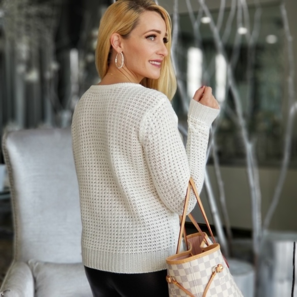 Waffle Basic Sweater Top *Reversible - Picture 2 of 4